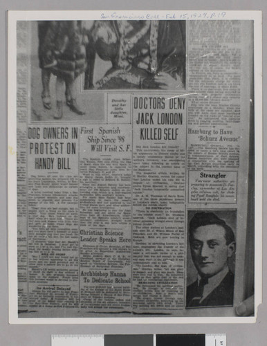 Doctors deny Jack London killed self