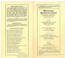 Westminster Presbyterian Church program