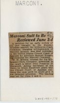 Marconi Suit to Be Reviewed June 3-4