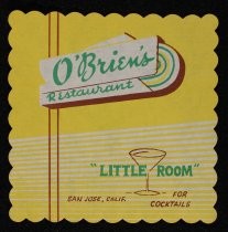 O'Brien's Restaurant "Little Room" for Cocktails coasters