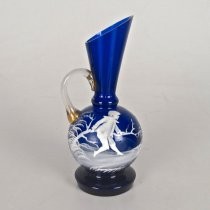 Mary Gregory cobalt blue vase