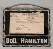 Barber license display frame