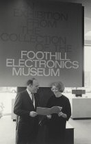 Marie de Forest and Frederic Barry, at An Exhibition from the Collection of the Foothills Electronics Museum, ca 1970