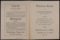 Pianoforte Recital by Jeannette Keesling, Class of 1910, K.C.M