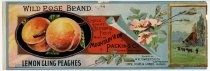 Wild Rose Brand Lemon Cling Peaches label