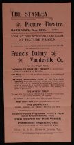 The Stanley Picture Theatre handbill