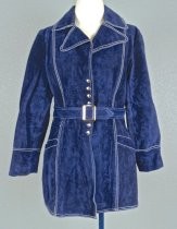 Navy blue suede coat