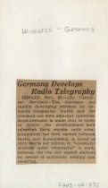 Germany Develops Radio Telegraphy