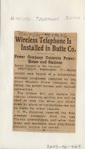 Wireless Telephone Is Installed in Butte Co