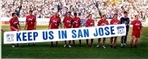 "Keep Us In San Jose" banner