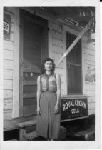Beatrice DeHoyos in front of her father's grocery store