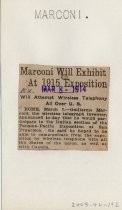 Marconi Will Exhibit At 1915 Exposition