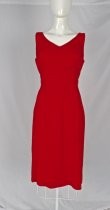 Carmelo red crepe cocktail dress