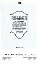 Remler Radio catalogs, 1921, 1923, with Cunningham tubes