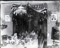 Dining room with flag bunting