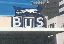 Greyhound Bus station sign