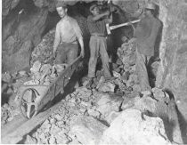 Miners underground at New Almaden Quicksilver Mines