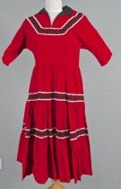 Red and black, handmade square dancing dress