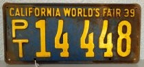 California World's Fair license plate PT 14448