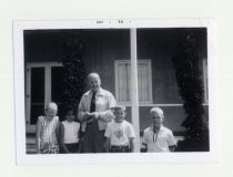 Clyde Arbuckle with third grade visitors