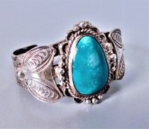 Silver and turquoise bracelet