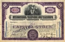 International Telephone and Telegraph stock certificate, 1946