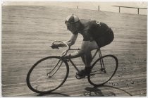 "Musty" Crebs on his bicycle, c.1920