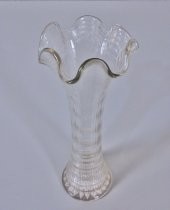 Scalloped glass vase