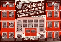 "Tune in with 1942 Motorola Home Radio for Bigger Profits" poster