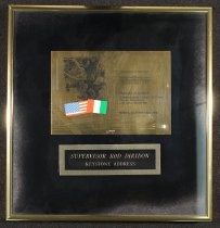 Plaque commemorating the International Forum Between Italian Provinces and U.S.A. Counties