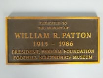 Foothill Electronics Museum dedication plaque