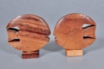 Wood fish salt & pepper shakers