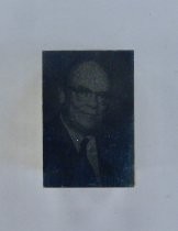 Man's portrait printing block