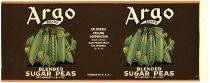 Argo Brand Blended Sugar Peas, California Packing Corporation, San Francisco, California