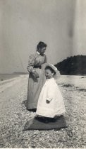 Harriet Stanton de Forest and nursemaid Biffet at beach