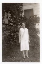 Woman posing in garden