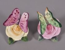 Butterflies on roses salt & pepper shakers