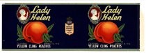 Lady Helen Brand California Yellow Cling Peaches, Greco Canning Company Inc., San Jose, California