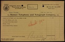 Sunset Telephone and Telegraph Company bill
