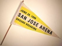 San Jose Arena groundbreaking pennant