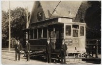 Trolley Car #110 in front of Trinity Church