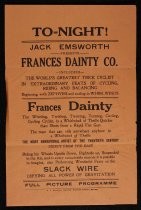 Jack Emsworth presents Frances Dainty Co. handbill