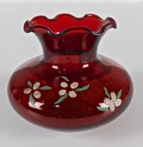 Burgundy glass vase