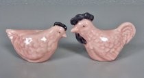 Pink chickens salt & pepper shakers