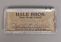 Hale Bros. San Jose, Calif. Charga-Plate