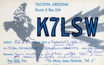 QSL Card to K6JI from K7LSW
