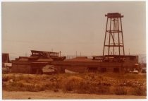 Water towner and Bayside Canning Company building at Alviso