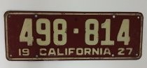 California license plate 498814