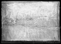 Hand-drawn map of mining sites along the Kanaka Creek