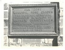 San Jose Municipal Rose Garden Dedication Sign